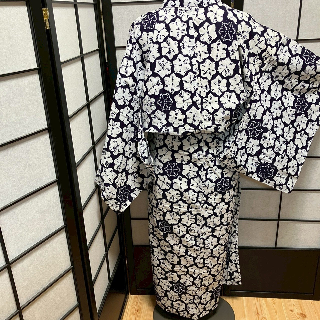 ［9492］浴衣 花吉祥文様 ゆかた レディース リメイク 綿