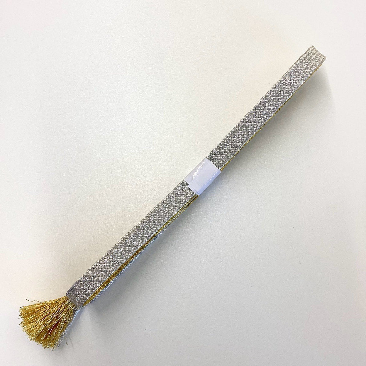 ［9206］帯締め 帯揚げ セット 草花流水文様 白 金銀糸 正絹 着物 帯絞め