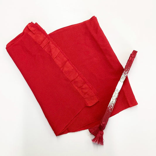 8555# Japanese Kimono Accessory Vintage Obiage and Obijime 2-piece Set Silk