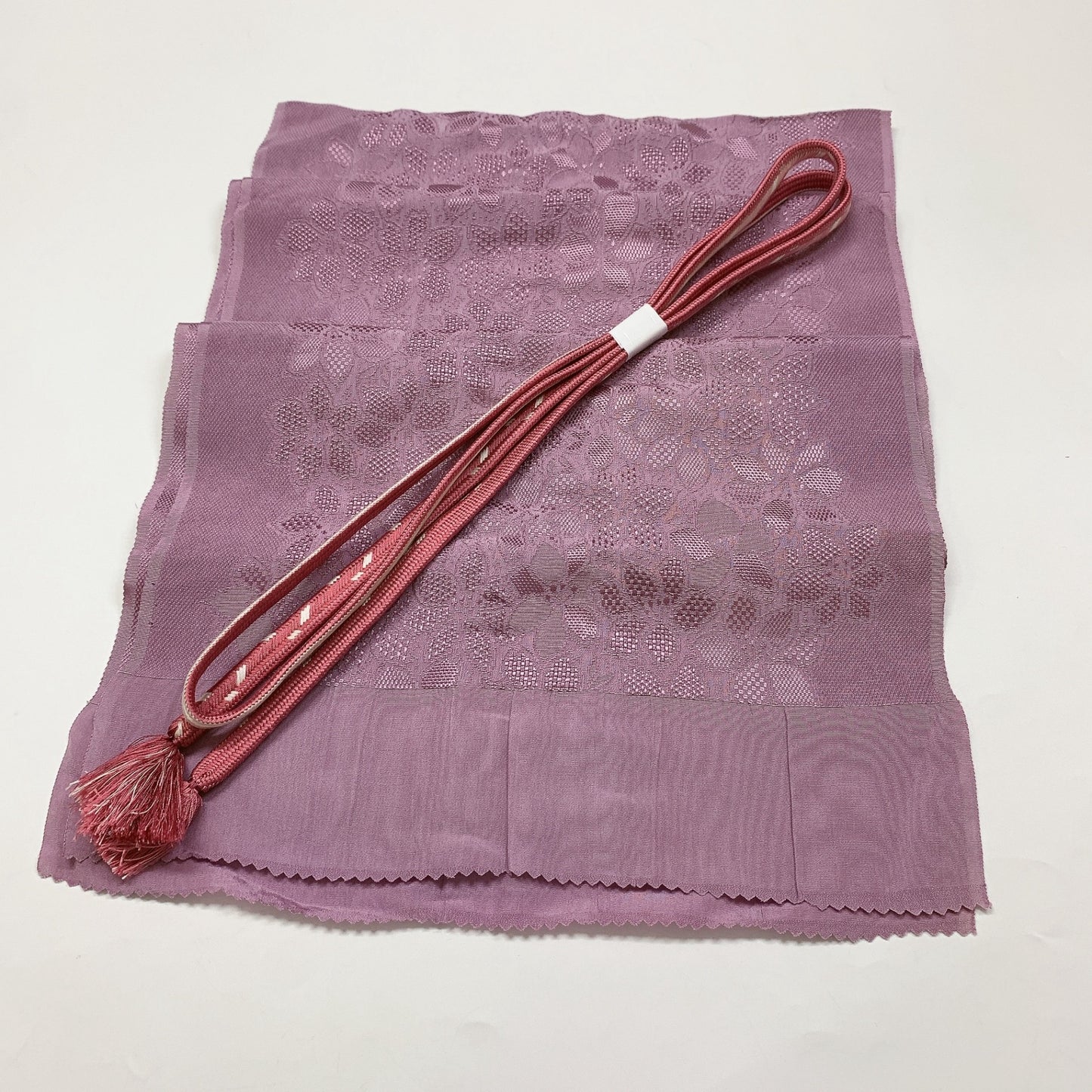 9023# Japanese Kimono Accessory Vintage Obiage and Obijime 2-piece Set Silk