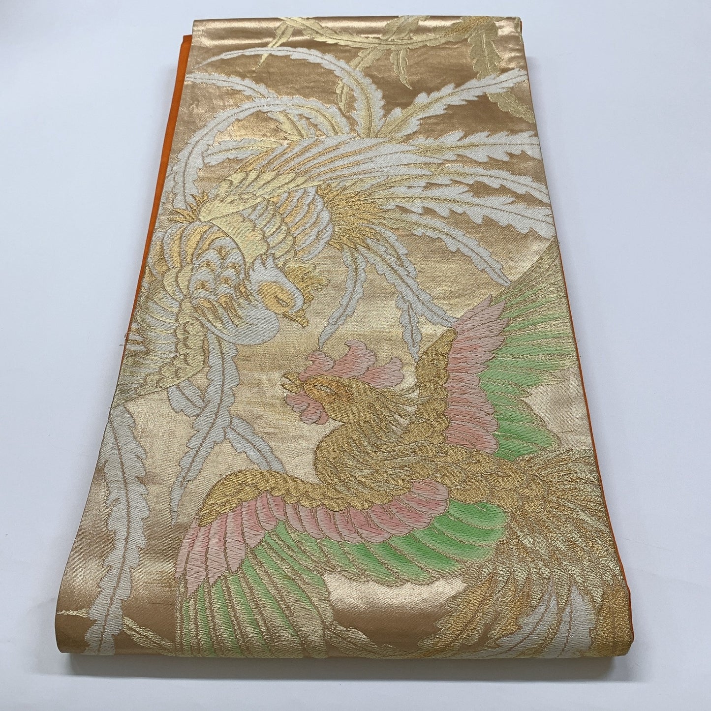 ［8943］袋帯 鳳凰文様 金彩 六通 正絹 着物 フォーマル
