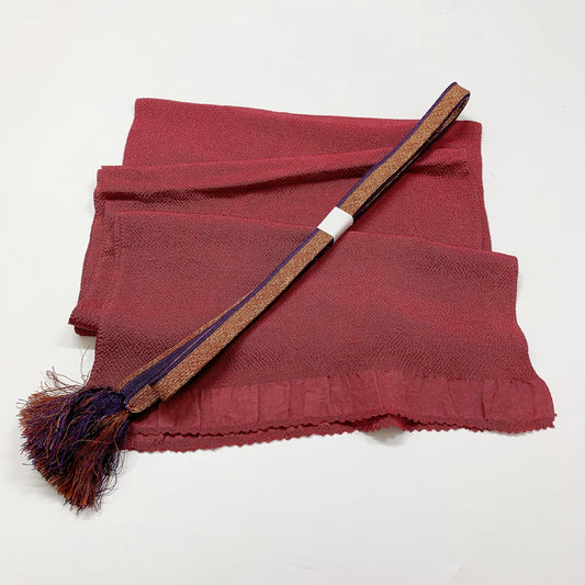 8051# Japanese Kimono Accessory Vintage Obiage and Obijime 2-piece Set Silk