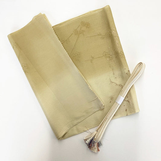 8574# Japanese Kimono Accessory Vintage Obiage and Obijime 2-piece Set Silk