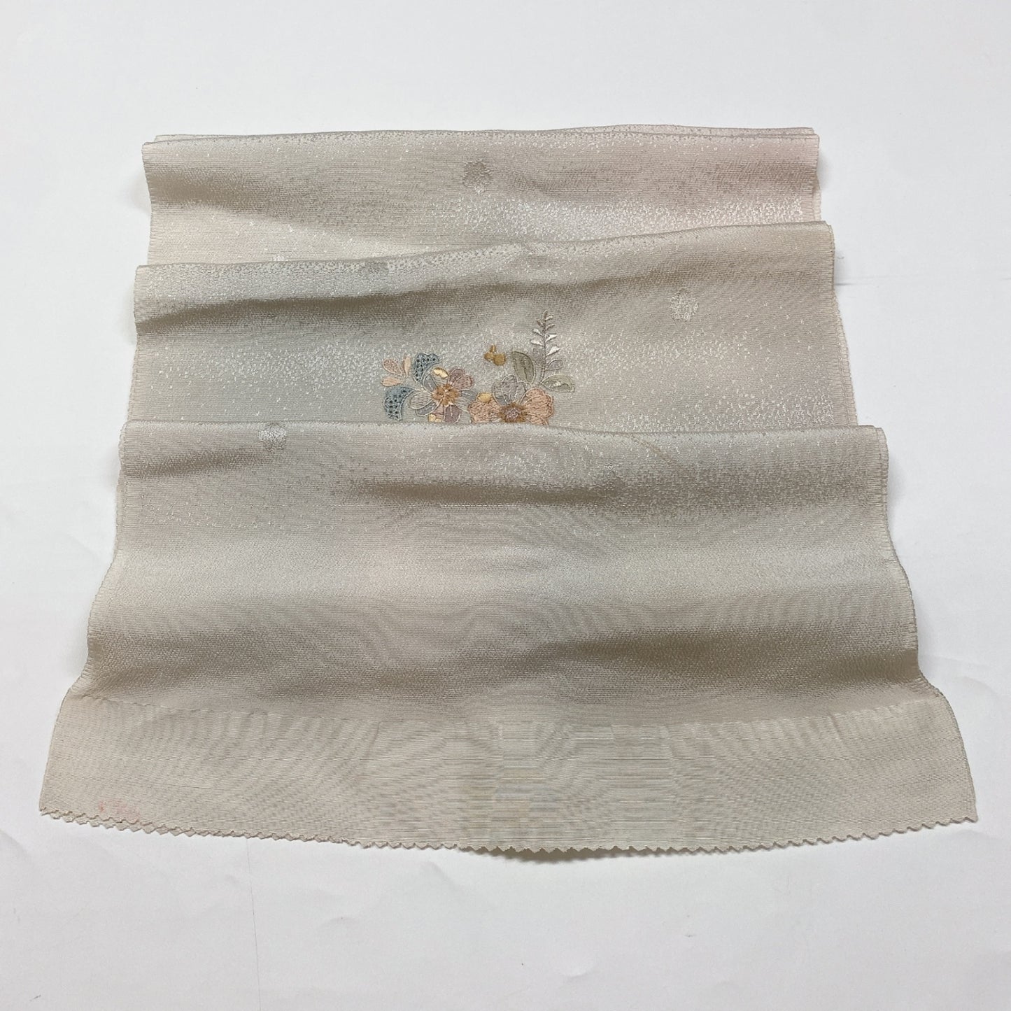［8604］帯締め 帯揚げ セット 草花流水文様 汕頭刺繍 逸品 正絹 着物 帯絞め
