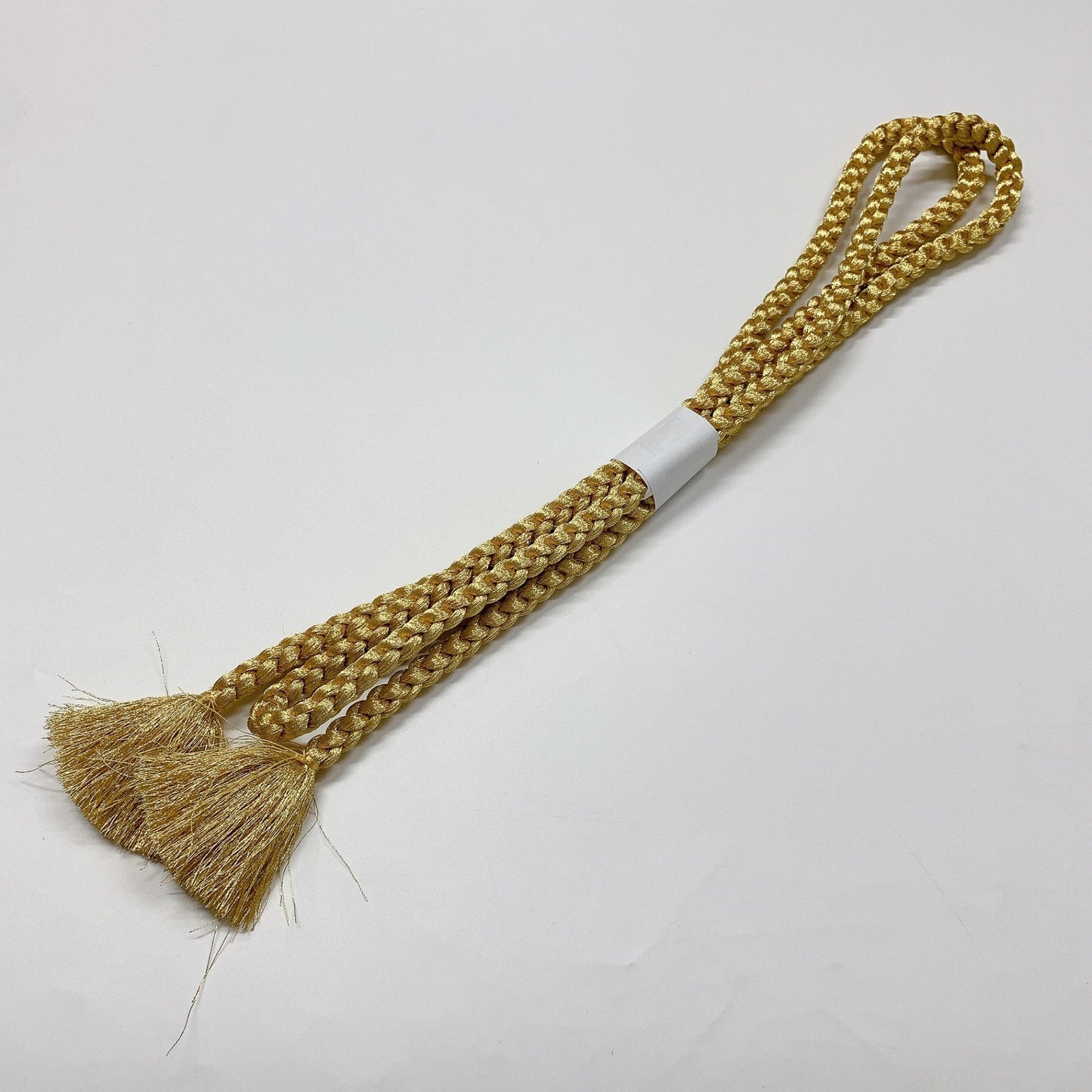 ［8448］帯締め 帯揚げ セット 白 子持ち亀甲文様 金糸 正絹 着物 帯絞め