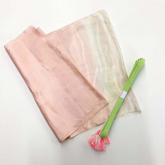 8563# Japanese Kimono Accessory Vintage Obiage and Obijime 2-piece Set Silk