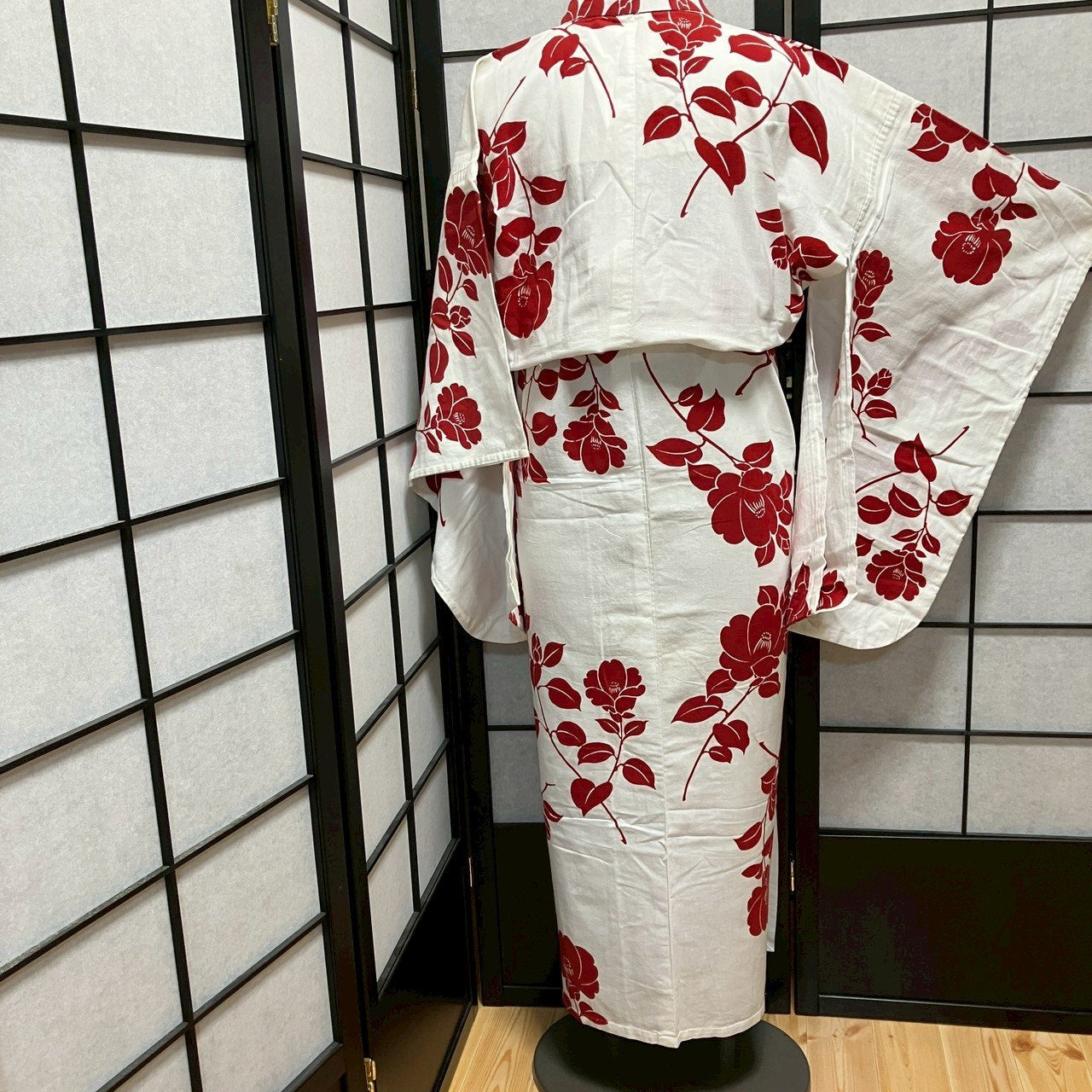 ［9090］浴衣 枝花文様 綿 レディース ゆかた リメイク