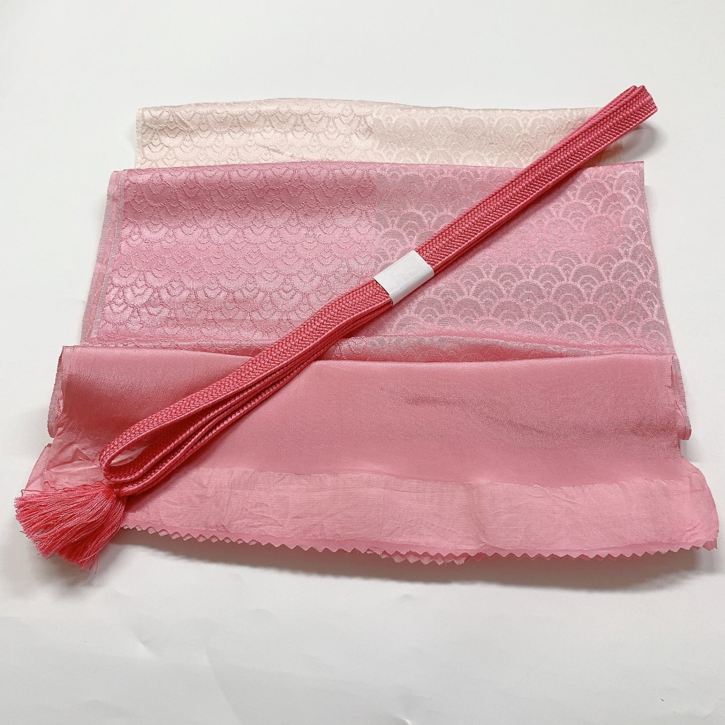 ［8391］帯締め 帯揚げ セット 青海波文様 ぼかし 正絹 着物 帯絞め