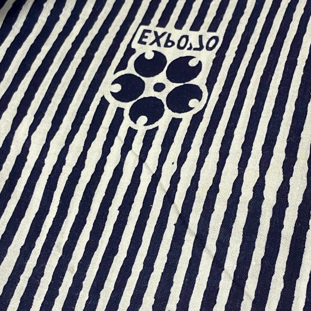 ［9063］浴衣 EXPO'70 縞帳 綿 ゆかた レディース リメイク