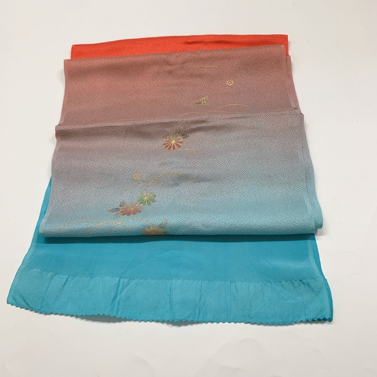 9025# Japanese Kimono Accessory Vintage Obiage and Obijime 2-piece Set Silk