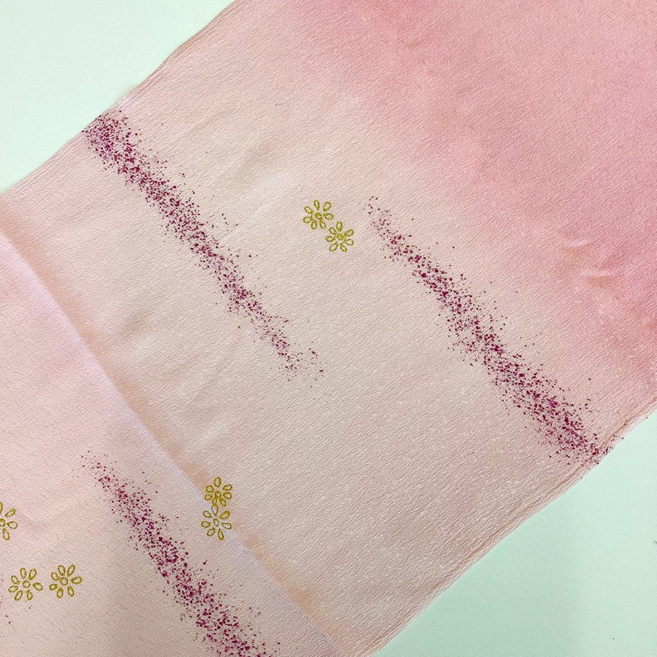 ［8550］帯締め 帯揚げ セット 草花ぼかし文様 金彩 正絹 着物 帯絞め
