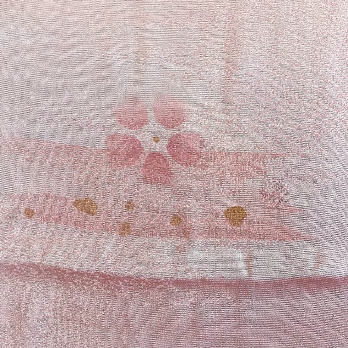 ［8590］帯締め 帯揚げ セット 草花霞文様 金彩 正絹 着物 帯絞め