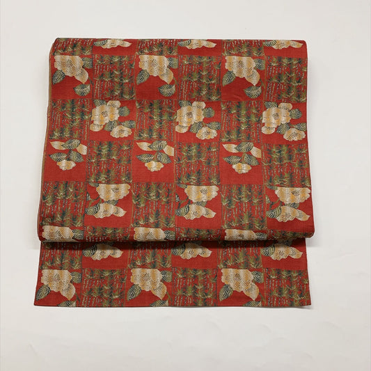 9409# Japanese Vintage Nagoya Obi Belt Kimono Fabric Silk Traditional