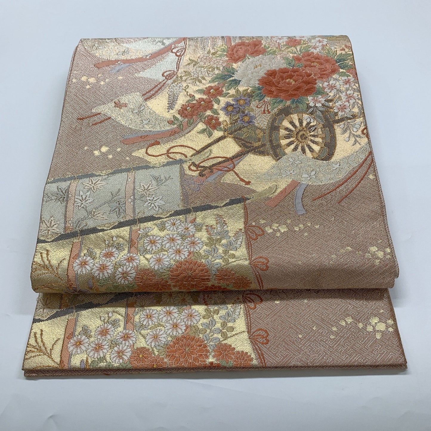 ［8927］袋帯 誰が袖花文様 六通 正絹 着物 フォーマル