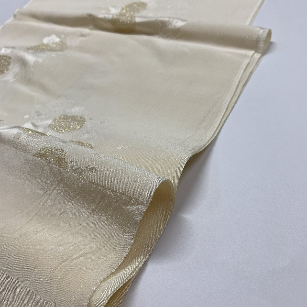 ［9282］帯締め 帯揚げ セット 梅鉢文様 金糸  正絹 着物 帯絞め