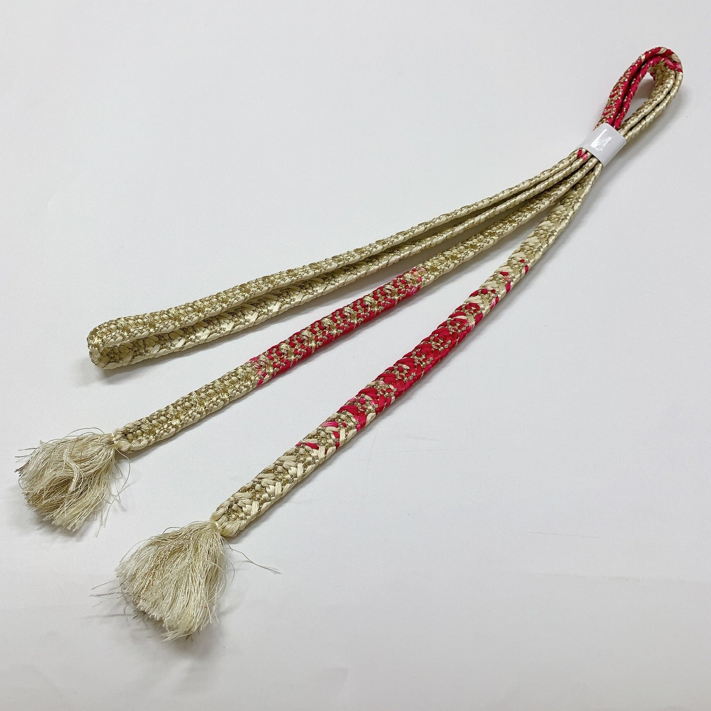 ［8375］帯締め 帯揚げ セット 草花文様 ぼかし 金糸 正絹 着物 帯絞め