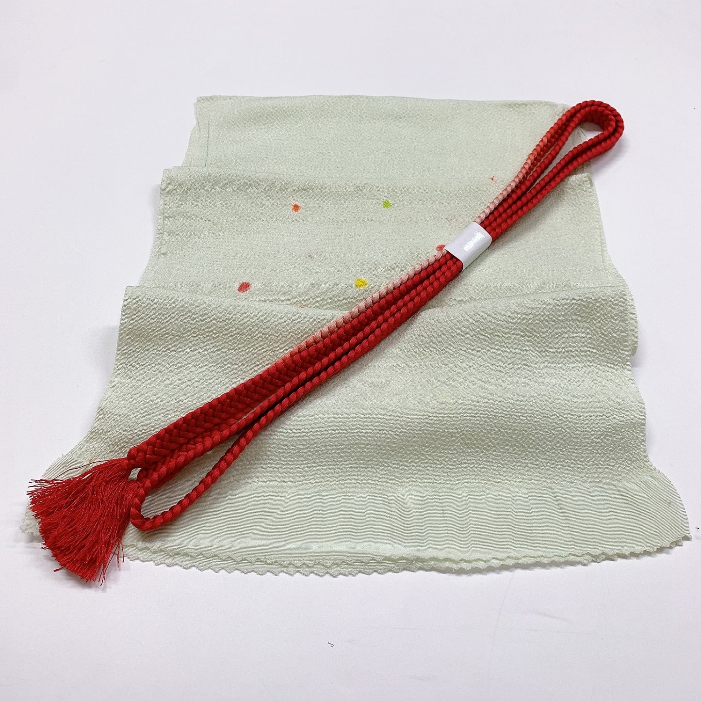 ［8379］帯締め 帯揚げ セット あられ文様 縮緬 正絹 着物 帯絞め