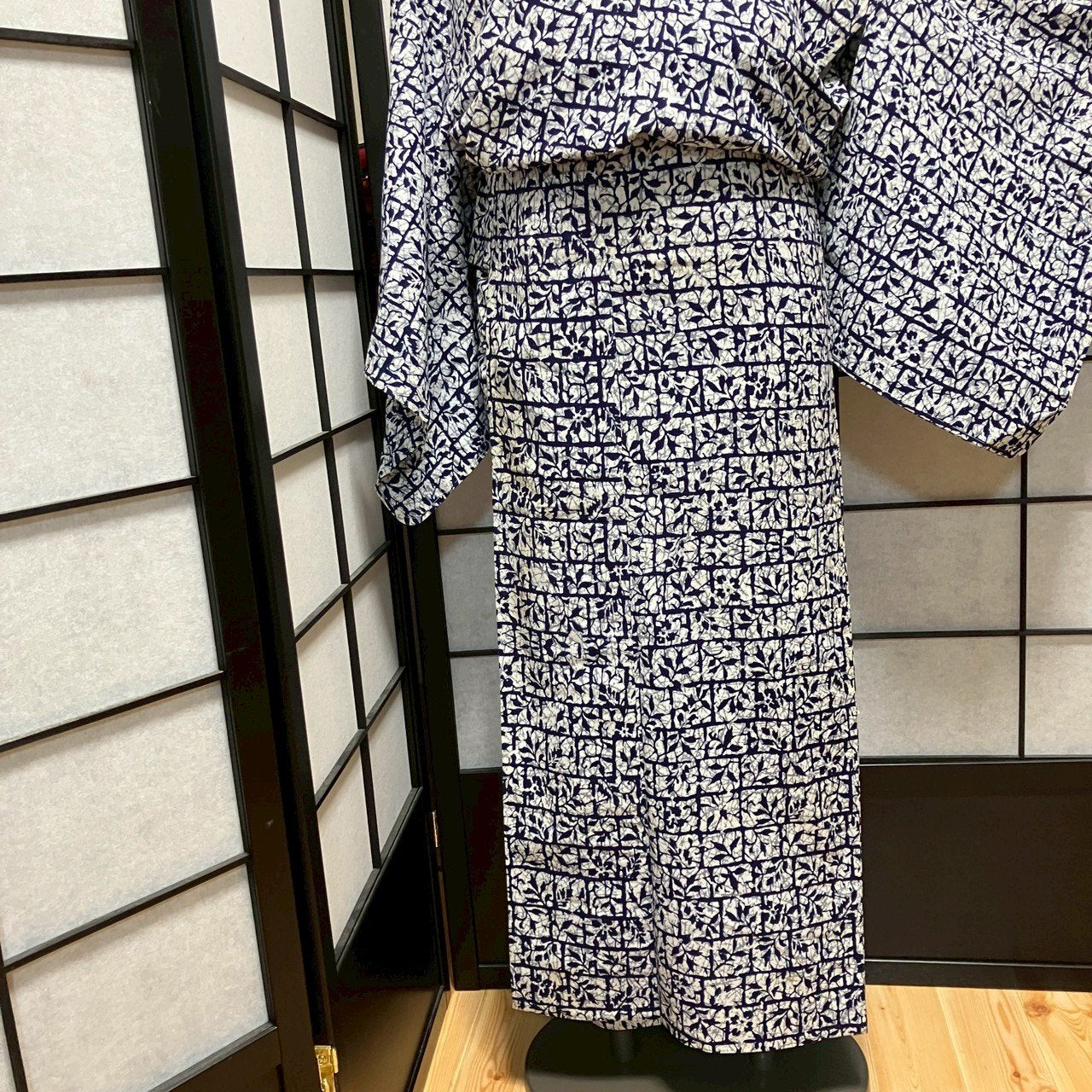 ［9070］浴衣 草木文様 ゆかた 綿 レディース リメイク