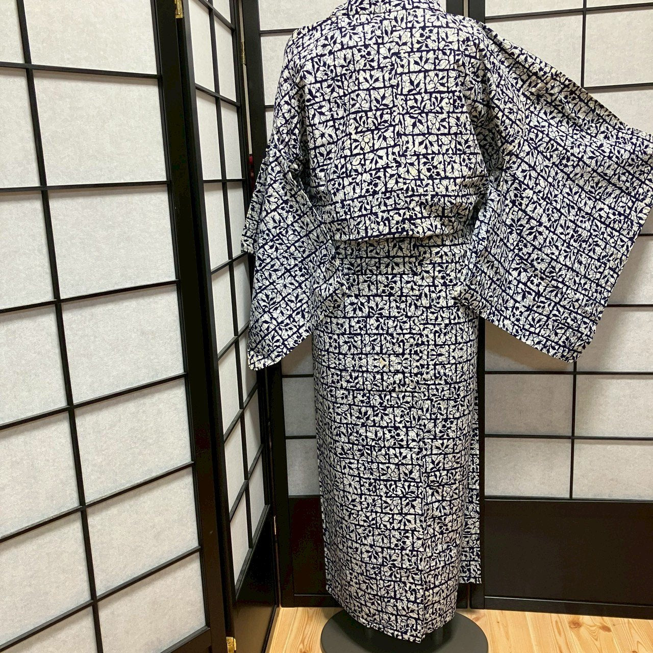 ［9070］浴衣 草木文様 ゆかた 綿 レディース リメイク