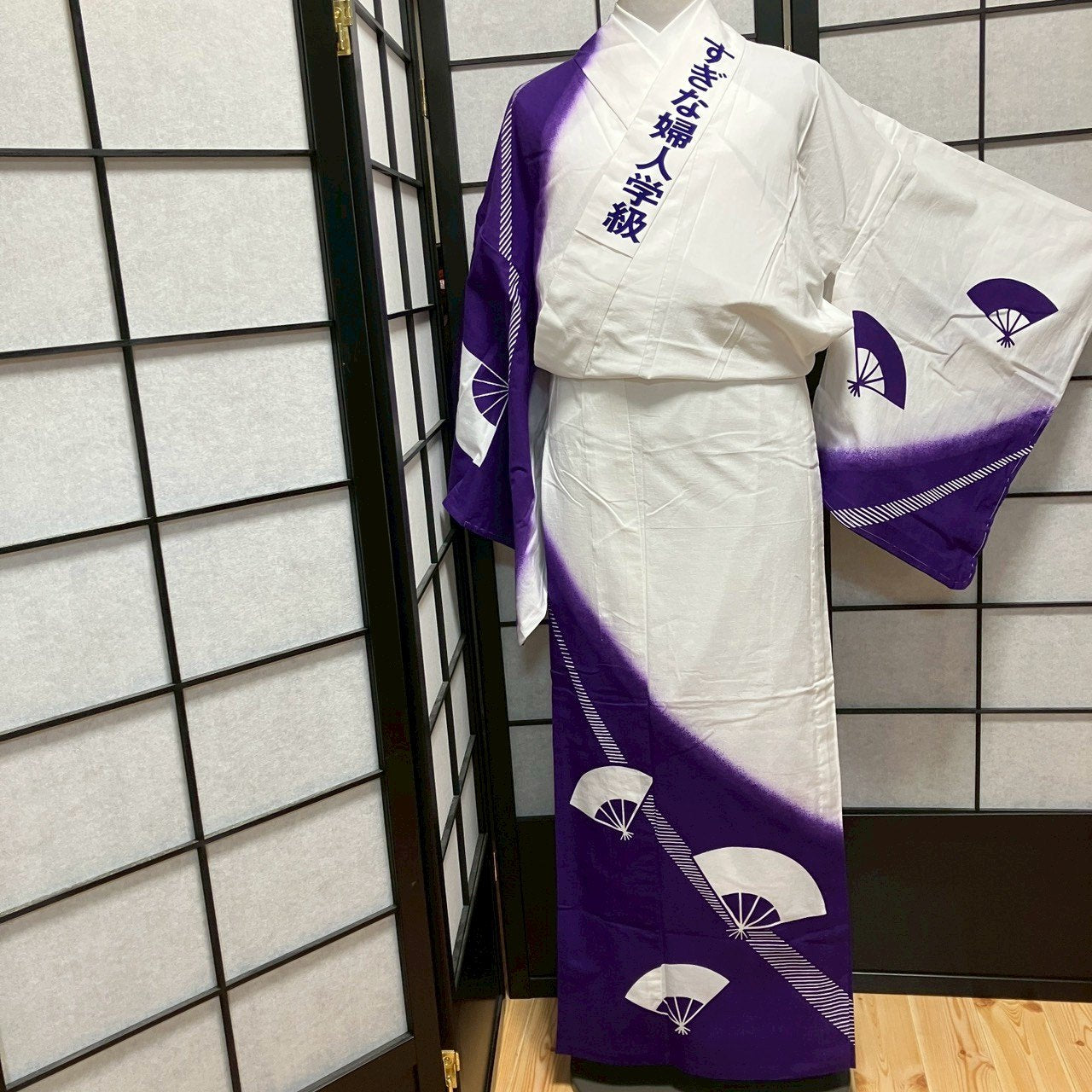 ［8781］浴衣 扇散らし ぼかし 綿 ゆかた レディース リメイク