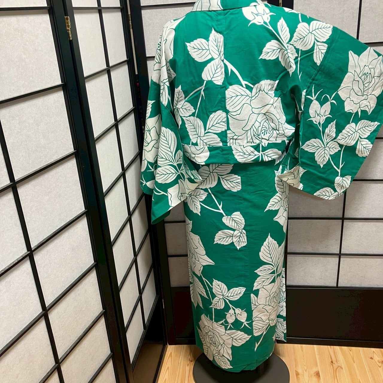［9449］浴衣 枝花文様 ゆかた レディース リメイク 綿