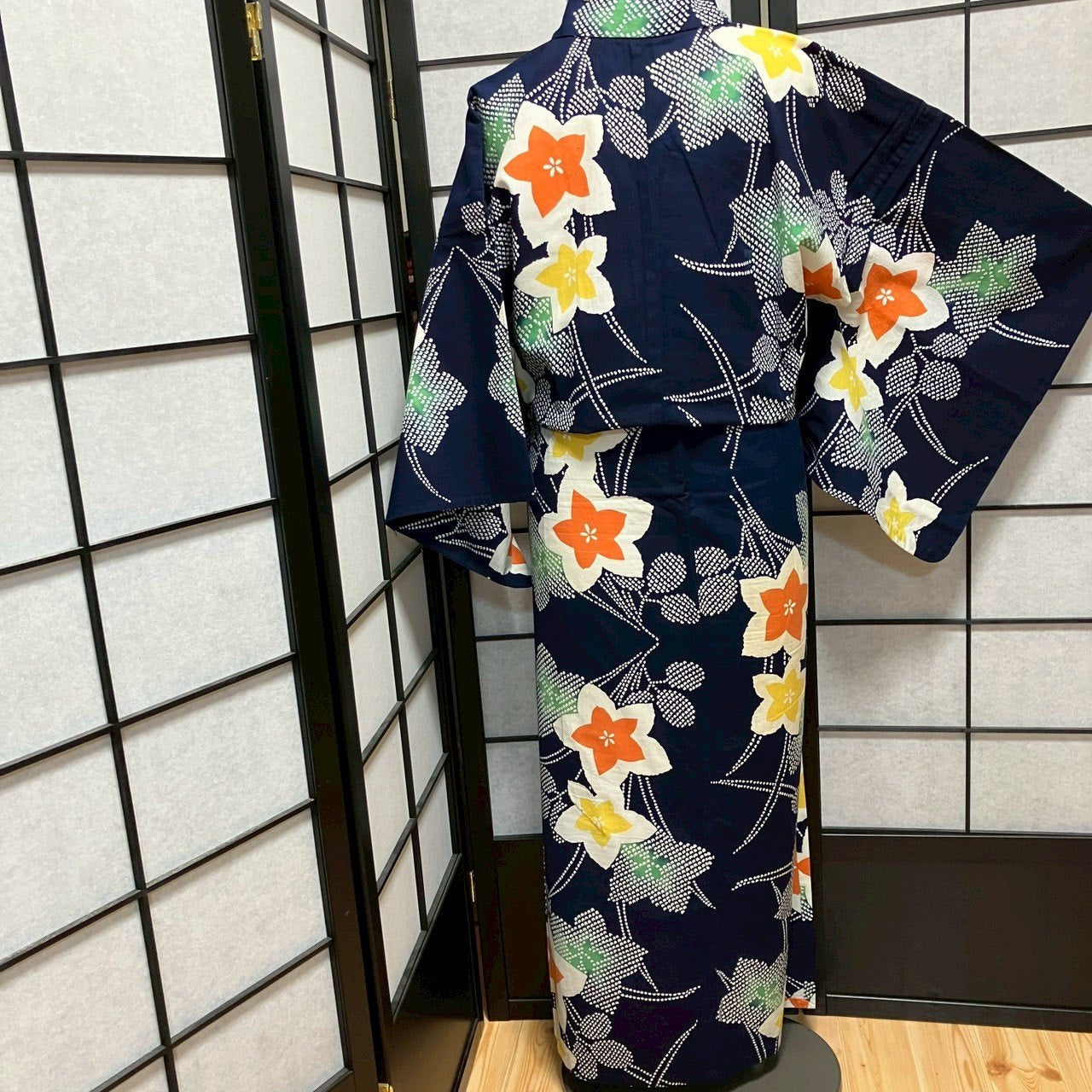 8758# Japanese Yukata Womens Vintage Fabric Cotton Robe Kimono Traditional