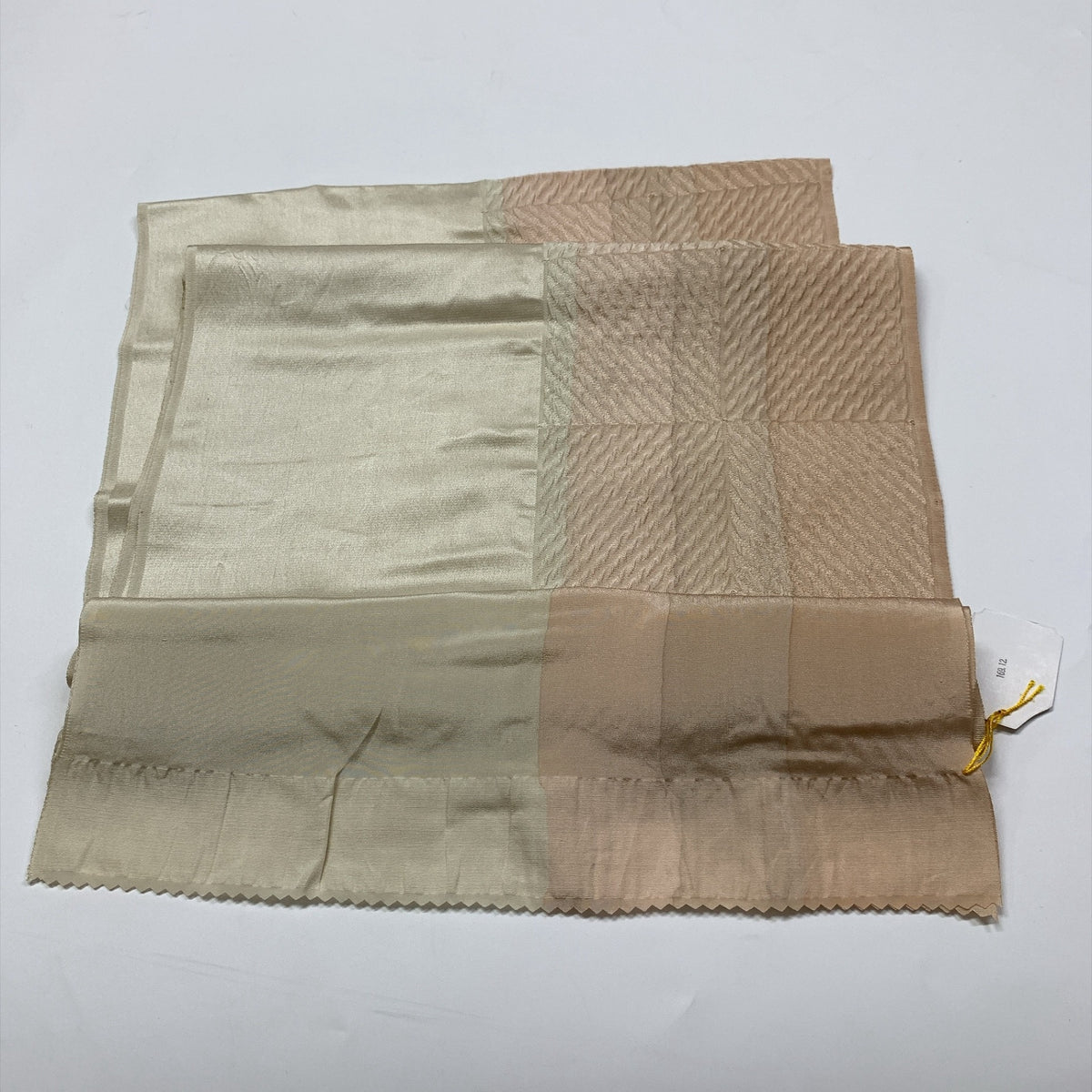 ［9286］帯締め 帯揚げ セット 格子文様 ふくれ織 正絹 着物 帯絞め