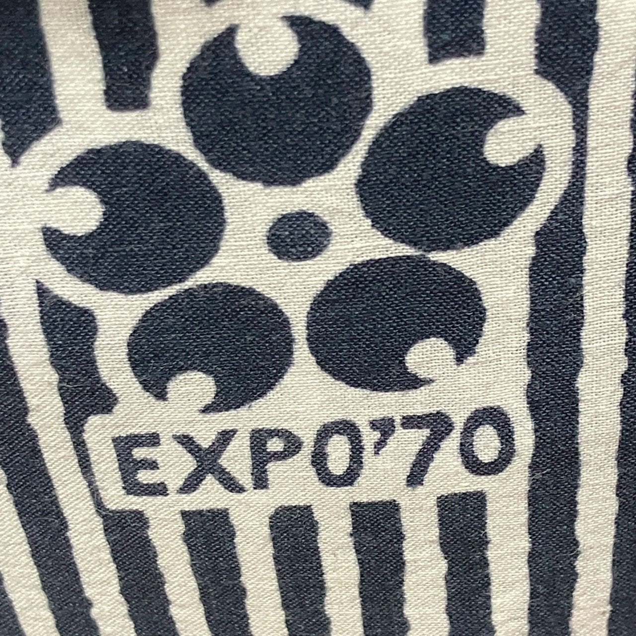 ［9063］浴衣 EXPO'70 縞帳 綿 ゆかた レディース リメイク