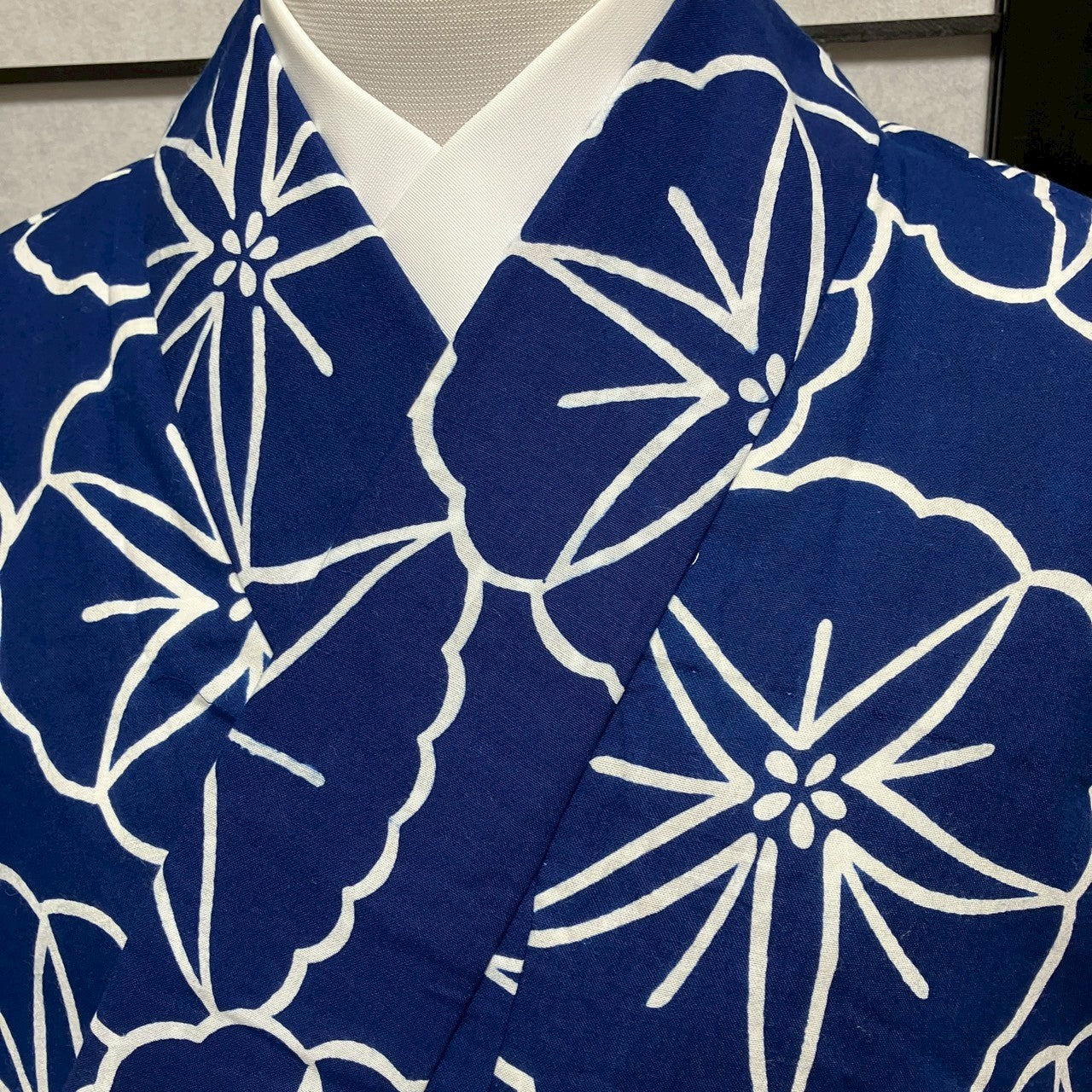 ［9455］浴衣 朝顔文様 あさがお 綿 リメイク レディース ゆかた