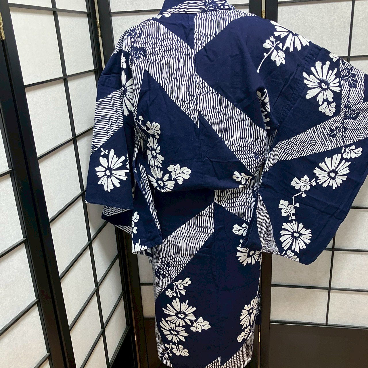 ［9429］浴衣 草花文様 ゆかた レディース 綿 リメイク