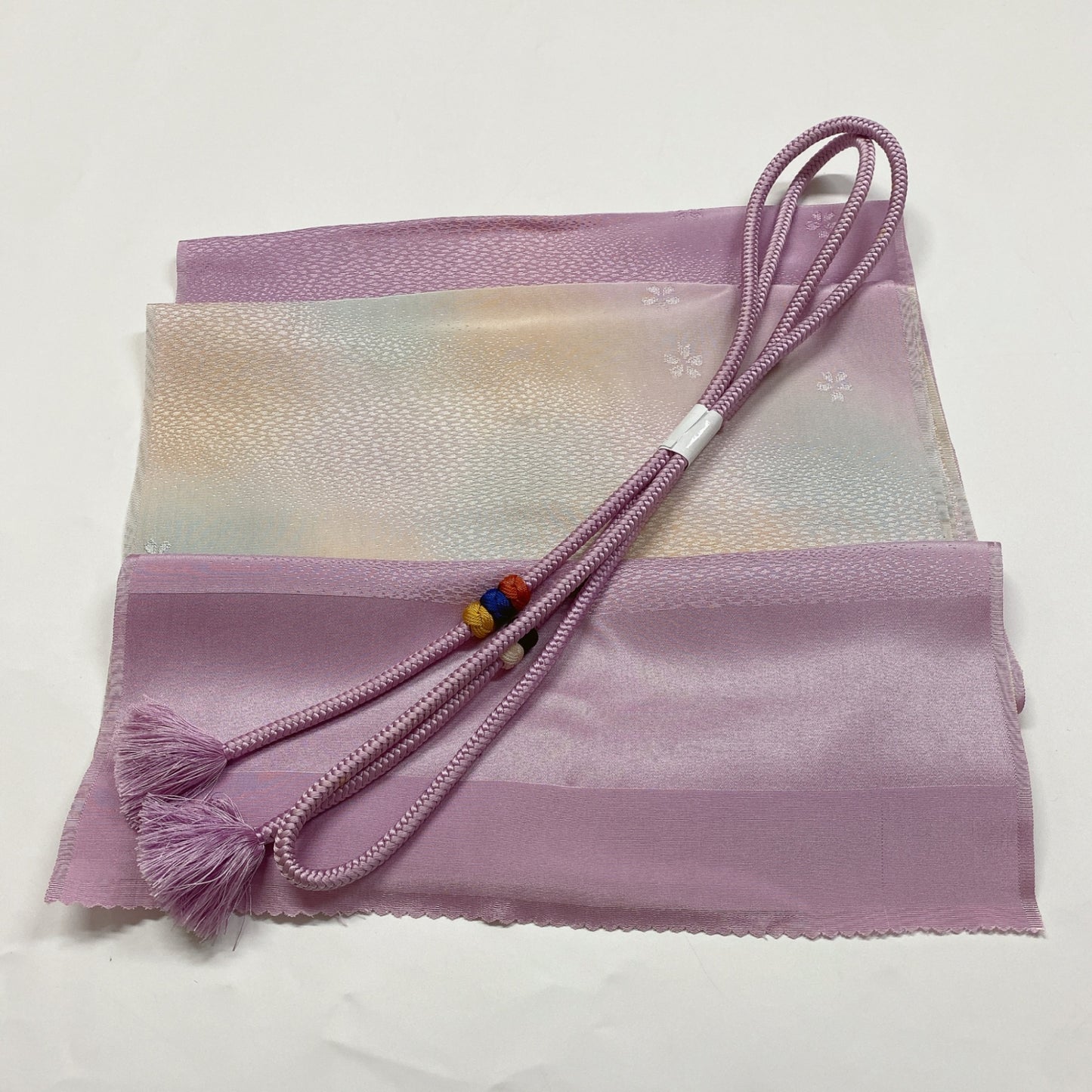 8360# Japanese Kimono Accessory Vintage Obiage and Obijime 2-piece Set Silk