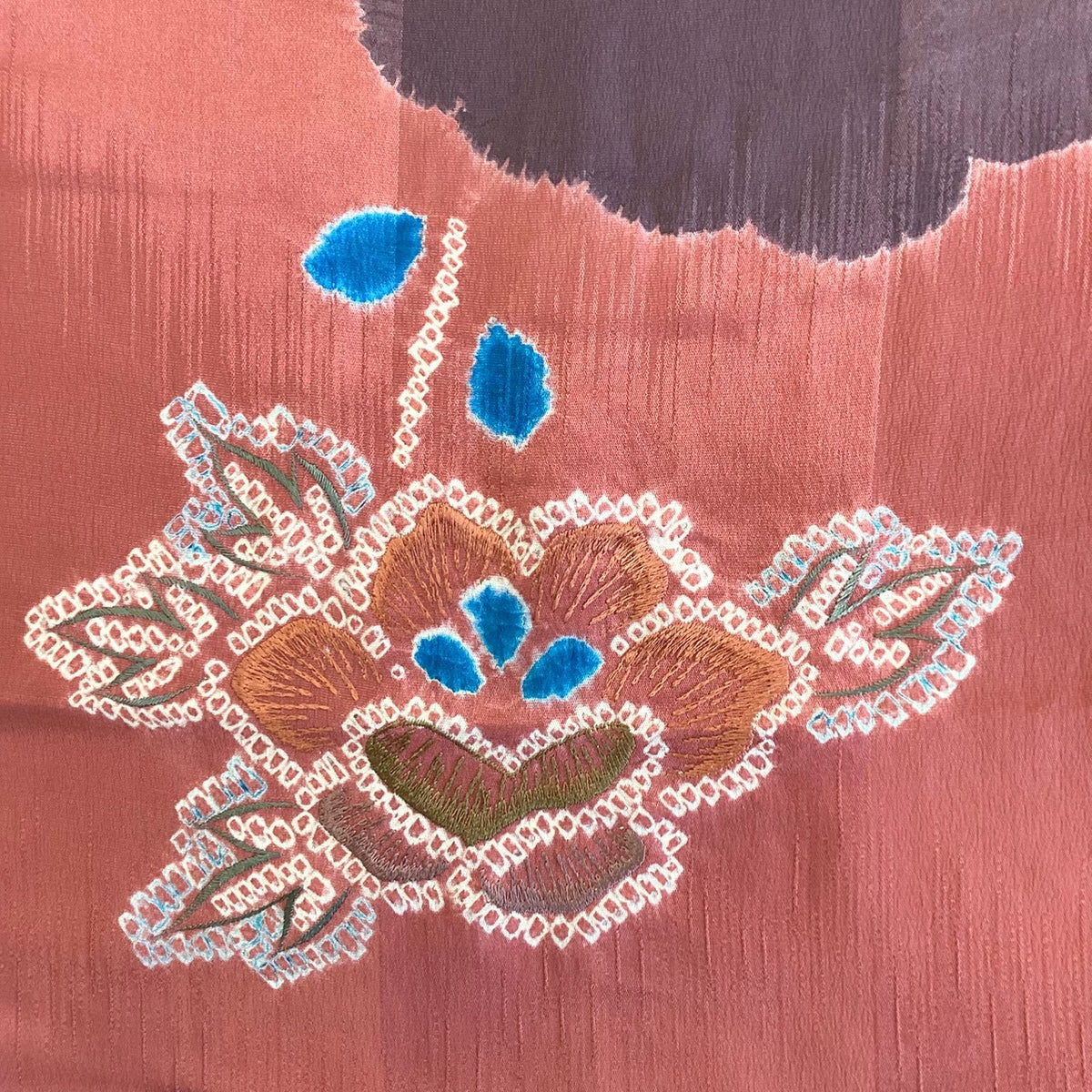 ［9218］帯締め 帯揚げ セット 草花雲取文様 刺繍  正絹 着物 帯絞め