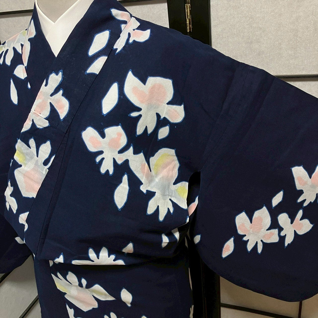 ［9144］浴衣 ぼかし花 ゆかた レディース リメイク 綿