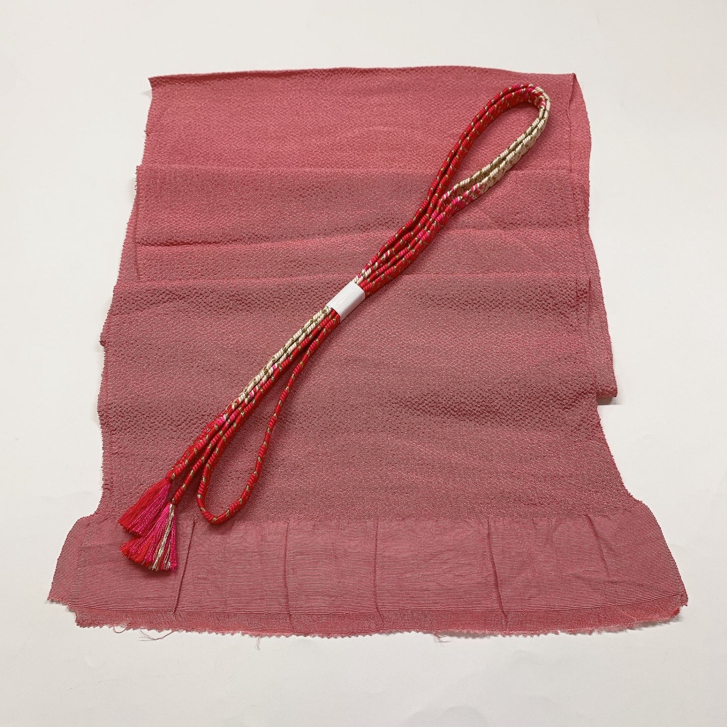 9016# Japanese Kimono Accessory Vintage Obiage and Obijime 2-piece Set Silk