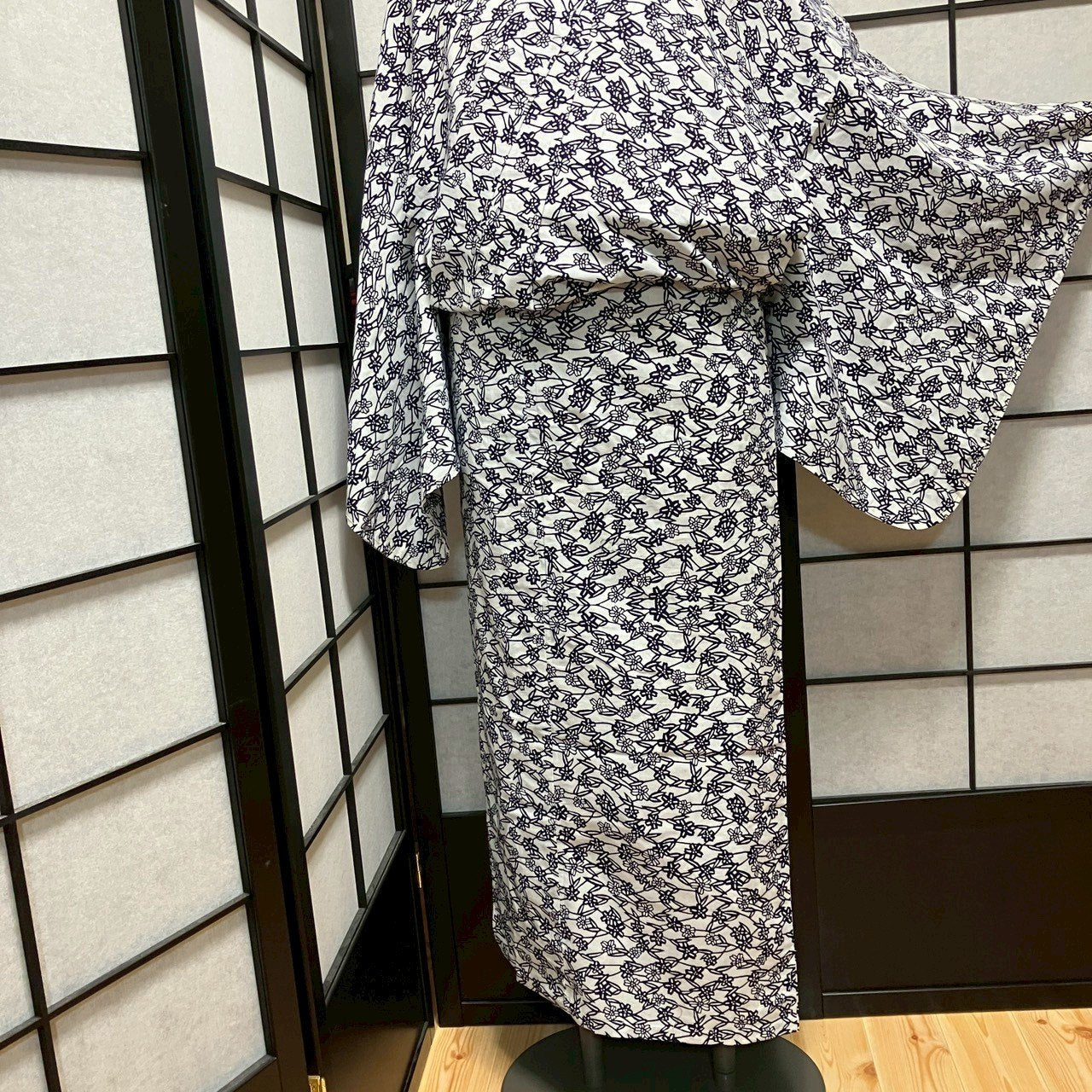 ［9499］浴衣 枝花文様 ゆかた レディース 綿 リメイク