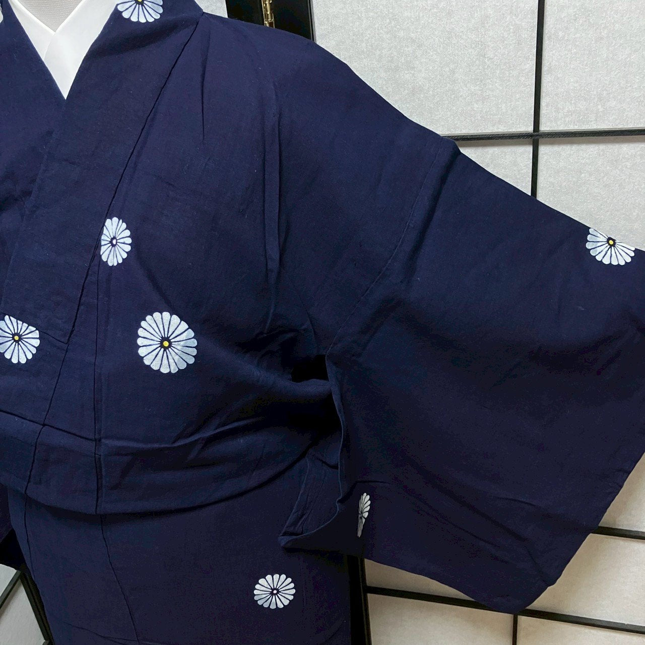 8774# Japanese Yukata Womens Vintage Fabric Cotton Robe Kimono Traditional