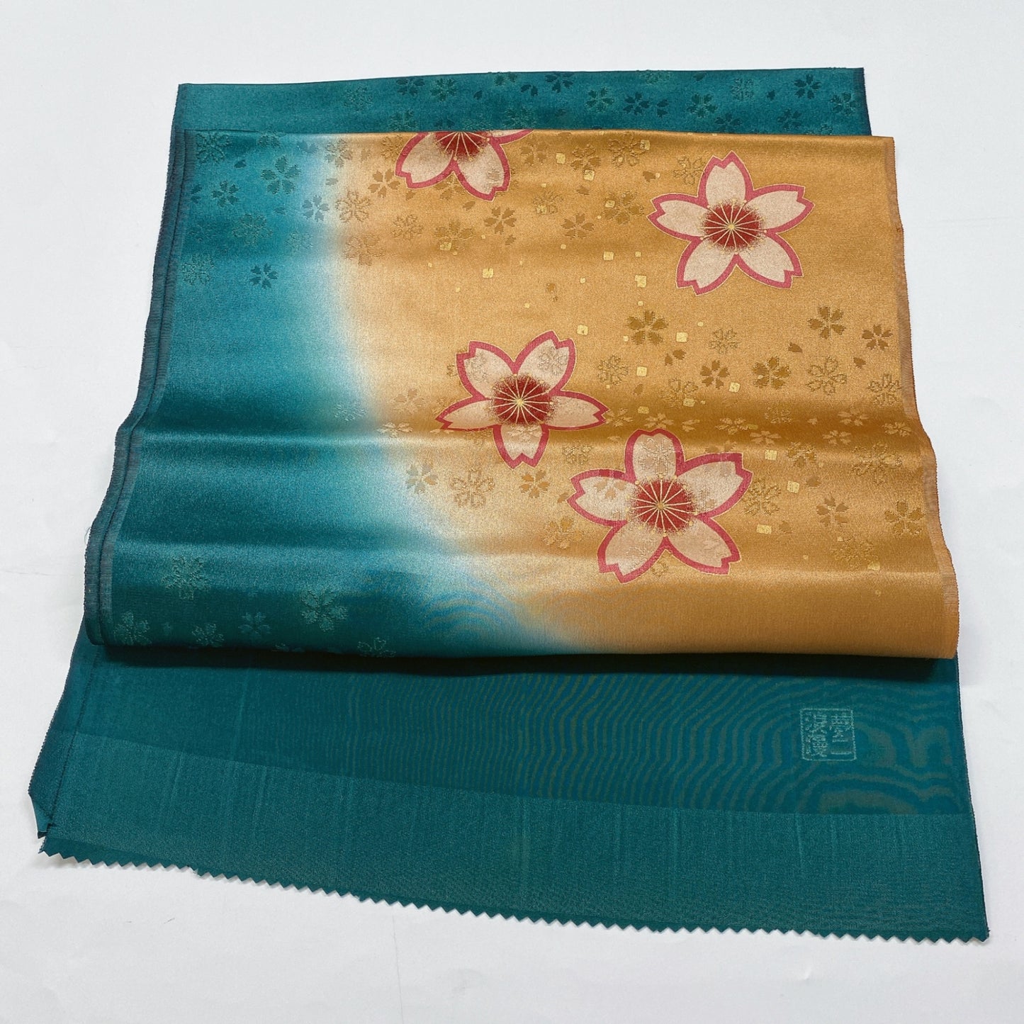 ［8610］帯締め 帯揚げ セット 草花散らし ぼかし 正絹 着物 帯絞め