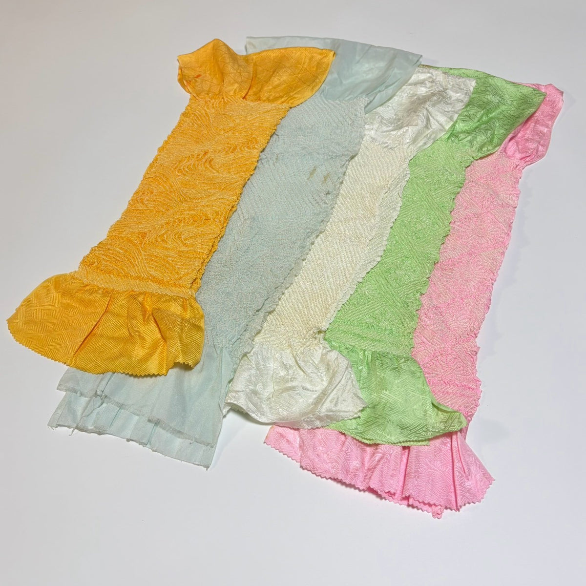 0261# Japanese Vintage Bundle 35pcs Set Bulk Obiage Kimono Silk Wholesale