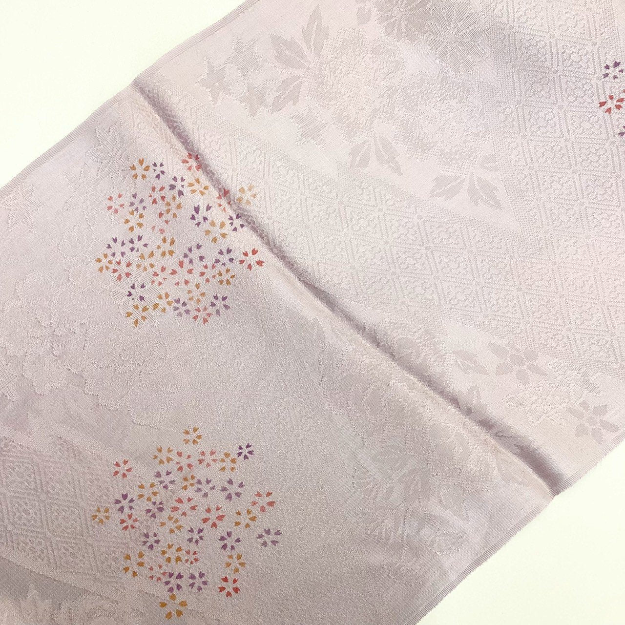 ［8247］帯締め 帯揚げ セット 草花菱文様 正絹 着物 帯絞め