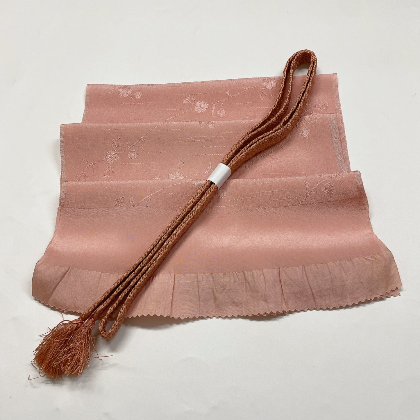 ［8345］帯締め 帯揚げ セット 枝花文様 金糸 正絹 着物 帯絞め