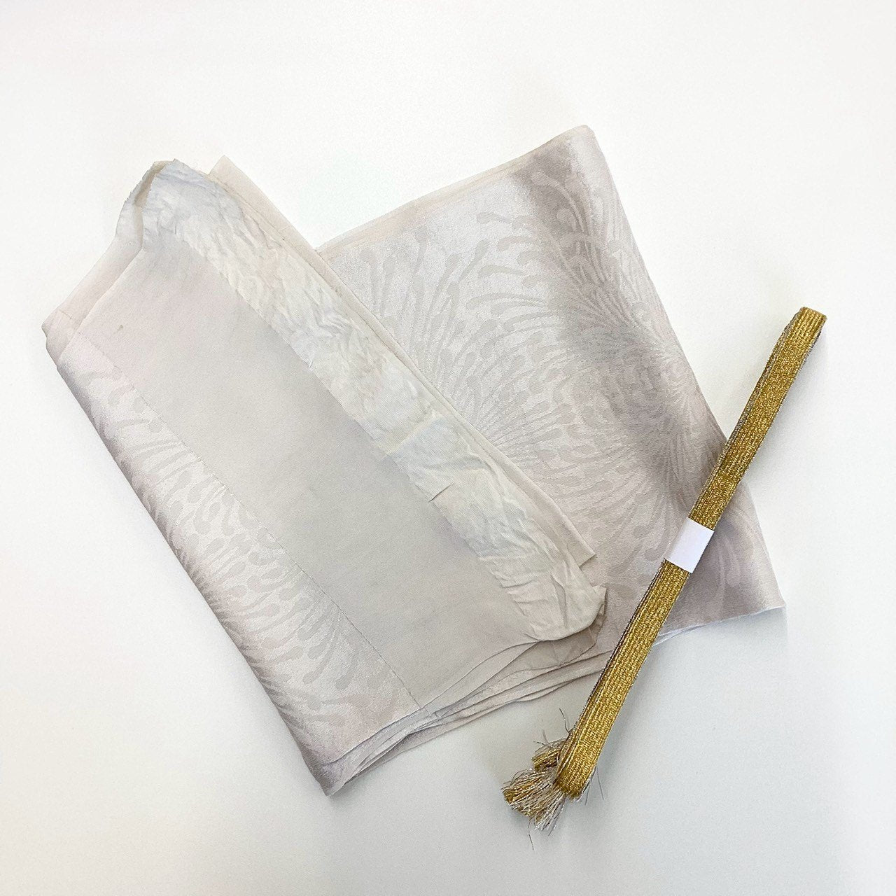 ［8513］帯締め 帯揚げ セット 乱菊文様 金銀糸 正絹 着物 帯絞め