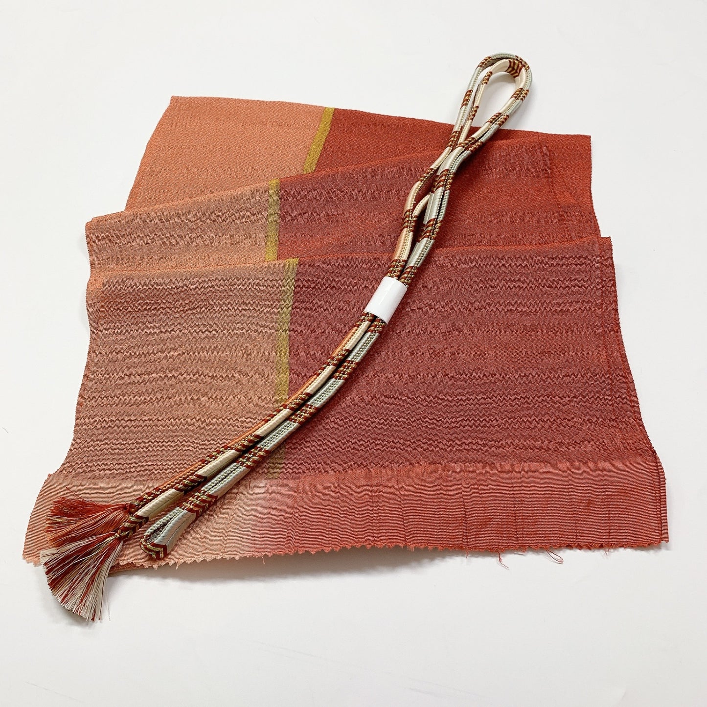 8055# Japanese Kimono Accessory Vintage Obiage and Obijime 2-piece Set Silk