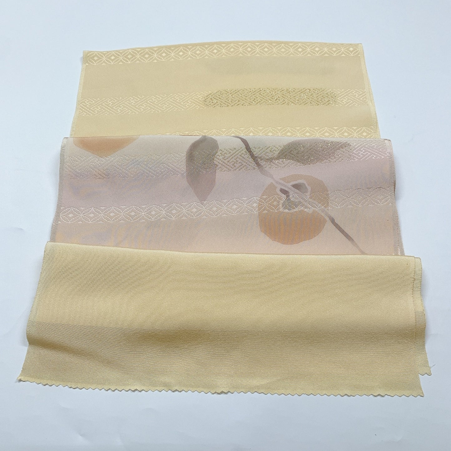 ［8402］帯締め 帯揚げ セット 果樹文様 ぼかし 金糸 正絹 着物 帯絞め