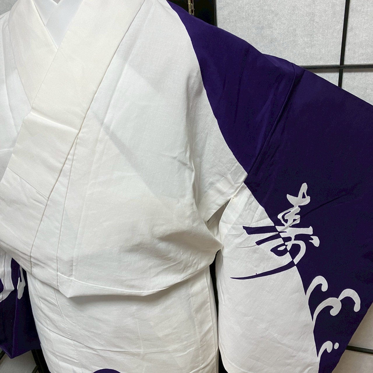 ［9062］浴衣 寿 立波文様 ゆかた 綿 レディース リメイク