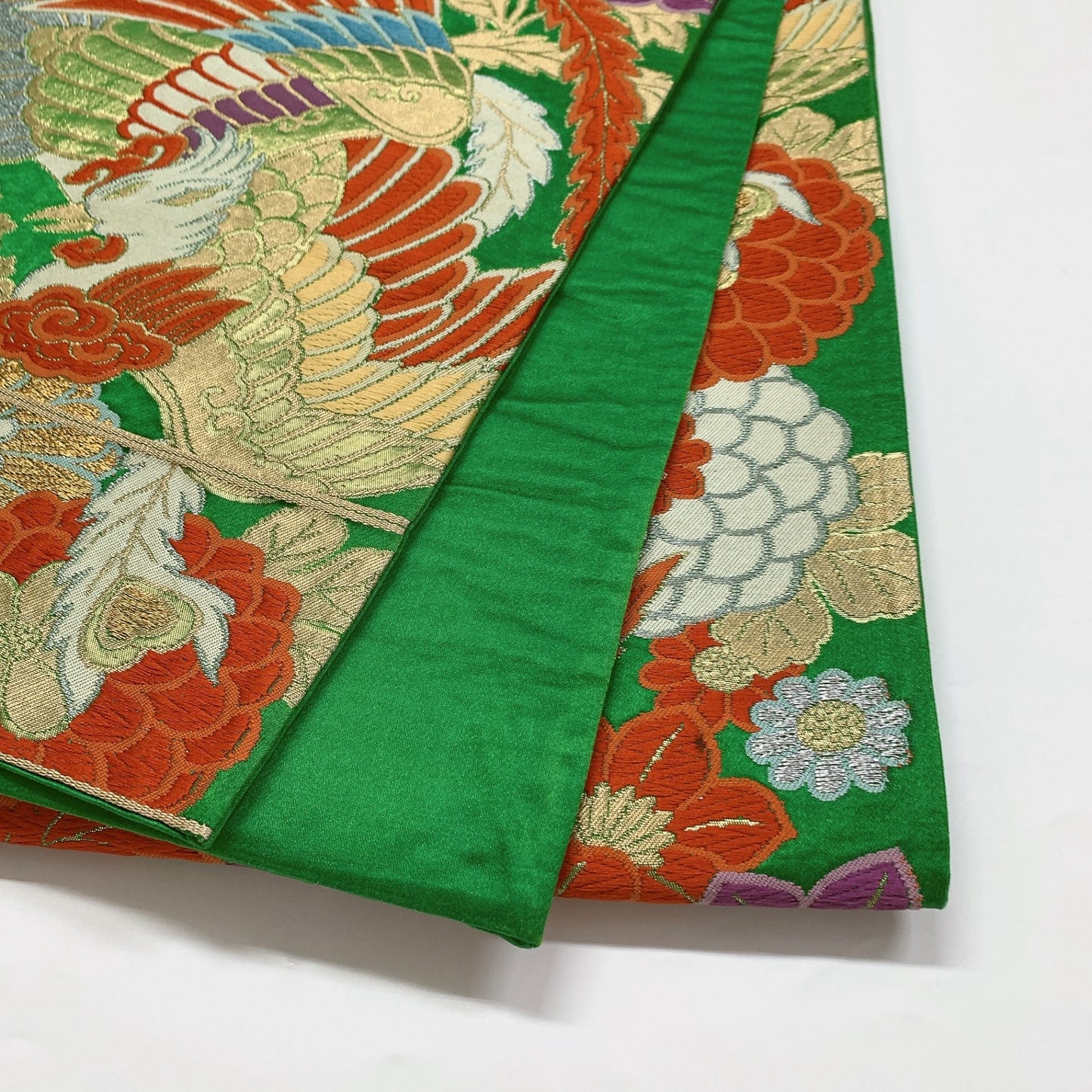 ［9001］袋帯 草花鳳凰文様 六通 正絹 着物 フォーマル