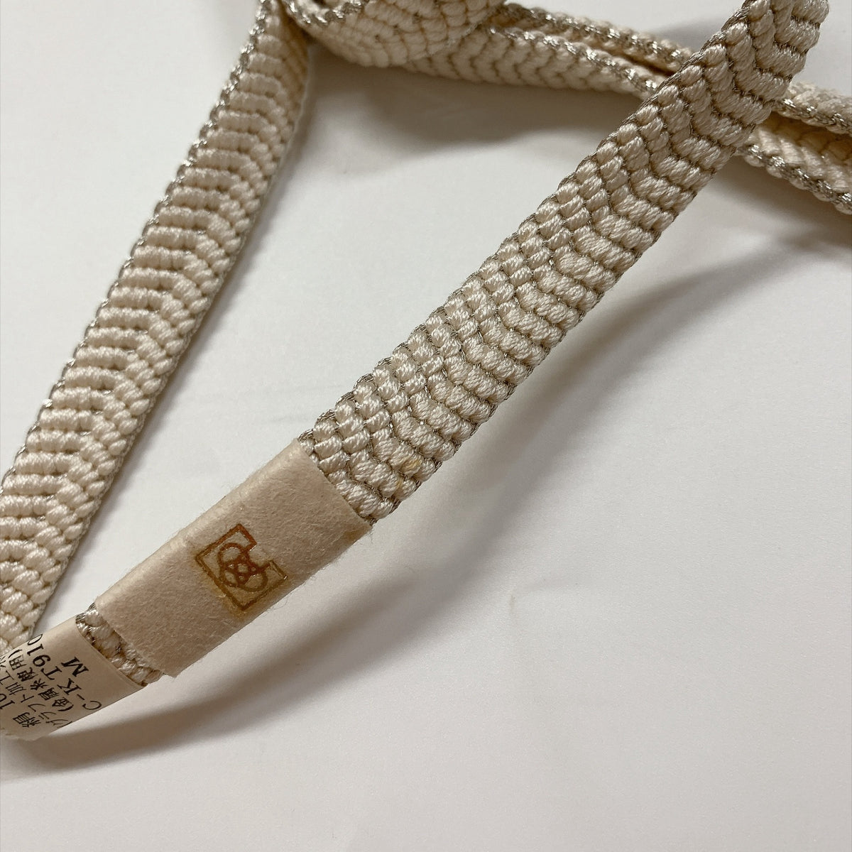 ［9301］帯締め 帯揚げ セット 花丸文様 白 金糸 正絹 着物 帯絞め