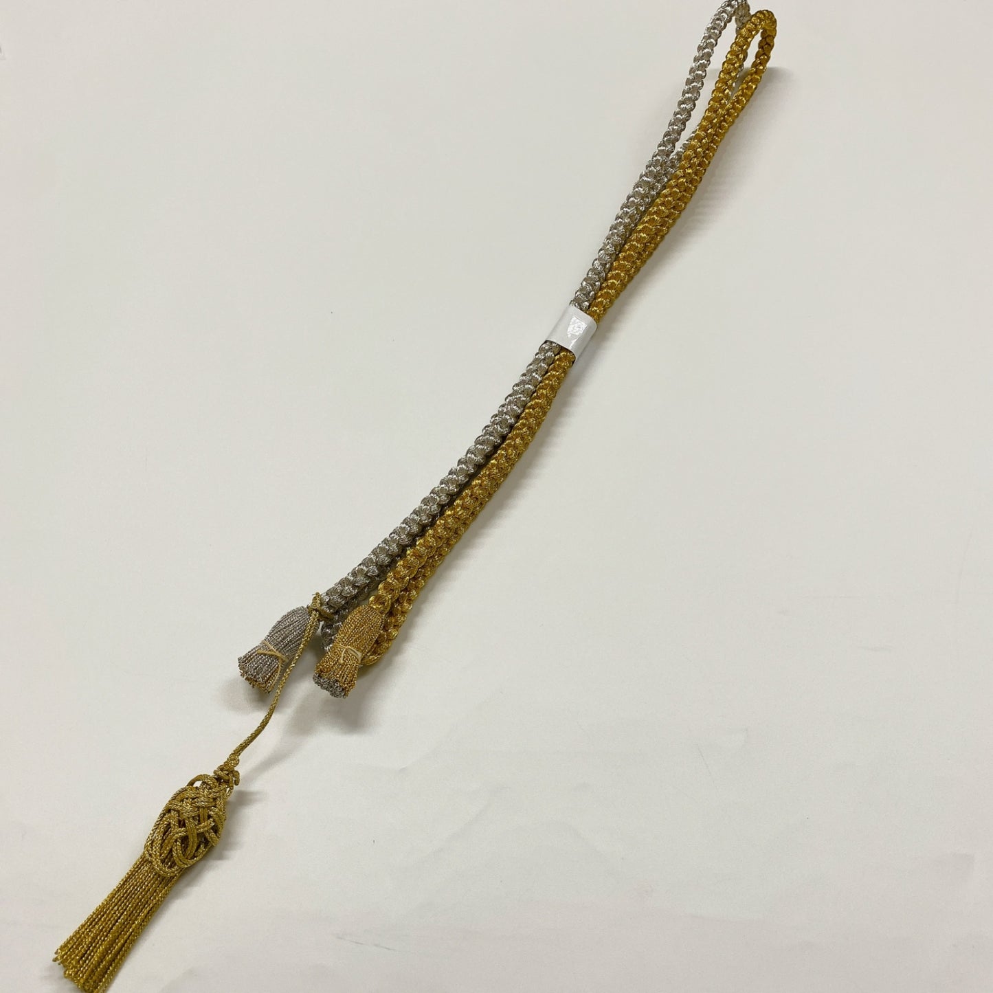 ［8315］帯締め 帯揚げ セット 菊花波文様 金銀糸 正絹 着物 帯絞め