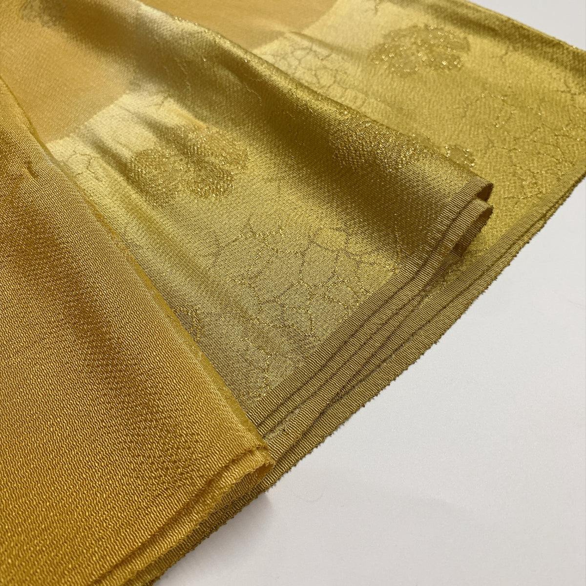 ［9306］帯締め 帯揚げ セット 草花文様 金通し地 正絹 着物 帯絞め