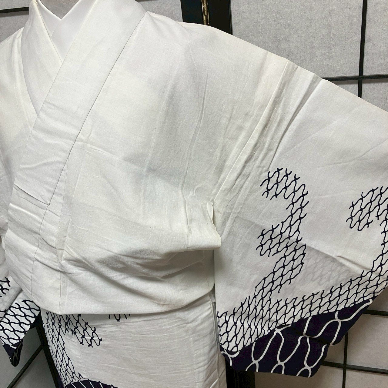 ［9135］浴衣 番傘文様 ゆかた レディース 綿 リメイク