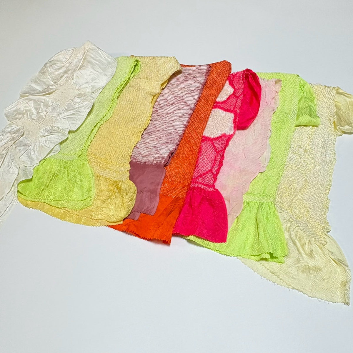 0262# Japanese Vintage Bundle 35pcs Set Bulk Obiage Kimono Silk Wholesale